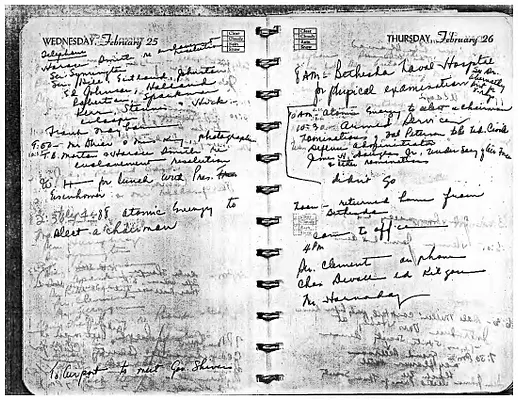 Lyndon Johnson's 1953 Desk Diary, beginning 2/25/1953