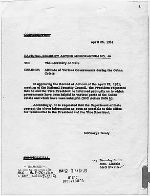 National Security Action Memorandum No. 46 Attitude of Various Governments During the Cuban Crisis