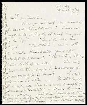 Letter from Samuel May, Leicester, toWilliam Lloyd Garrison, March 14, [18]79