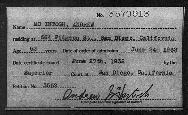 Mc Intosh, Andrew - 1932