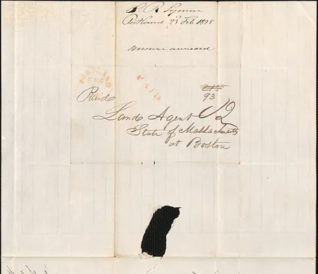 S.R. Lyman to the Land Agent, 23 February 1835