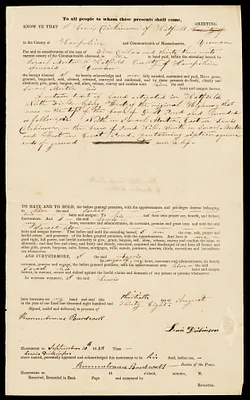 Deed, Lewis Dickinson to Israel Morton, 1838