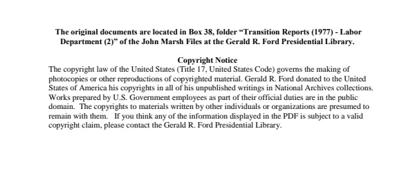 Transition Reports (1977) - Labor Department (2)