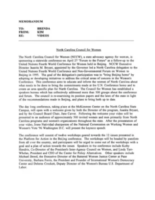 HRC - North Carolina Council for Women Video 4/23/96