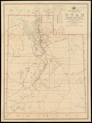 Post route map of the state of Utah showing post offices with the intermediate distances on mail routes in operation on the 1st of December, 1903