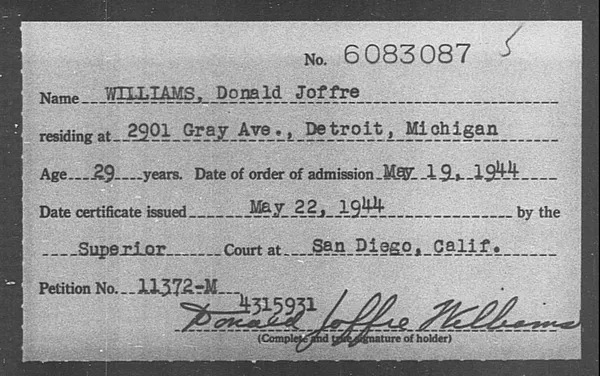 Williams, Donald Joffre - 1944