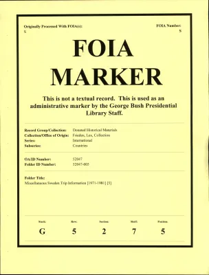 Miscellaneous Sweden Trip Information [1971-1981] [5]