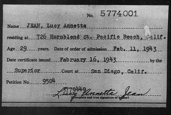 Jean, Lucy Annetta - 1943