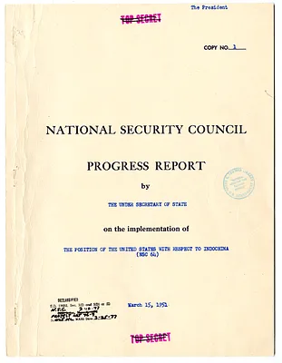 National Security Council Progress Report by the Under Secretary of State on the Implementation of the Position of the United States with Respect to Indochina (NSC 64)