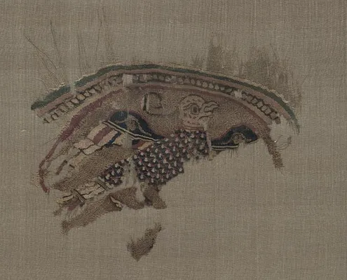 Fragmentary roundel with eagle in gold ground