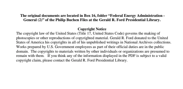 Federal Energy Administration - General (2)