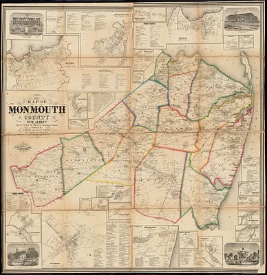 Map of Monmouth County, New Jersey