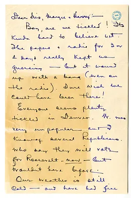 Letter from Fred and Christine Wallace to the Truman Family with Attached Newspaper Clipping