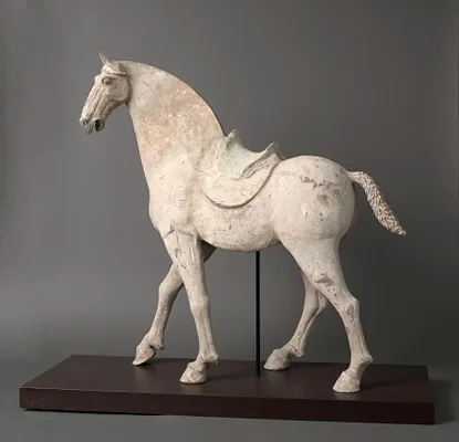 A Large Painted Striding Horse