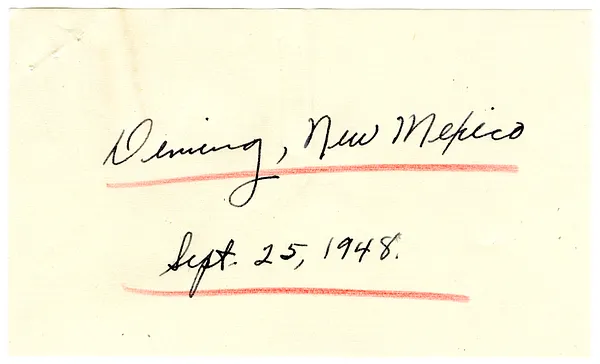 Press Release, Speech of President Harry S. Truman, Deming, New Mexico