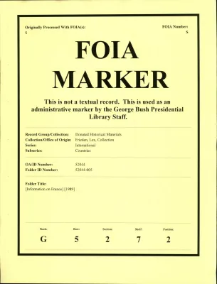 [Information on France] [1989]