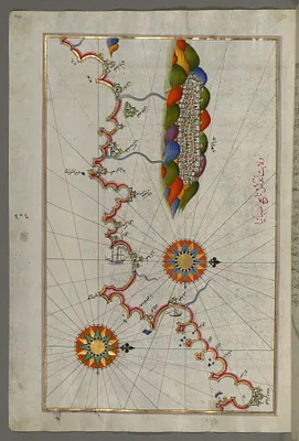 Map of the Coast of Andalusia with the City of Grenada