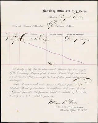 Civil War enlistment paper