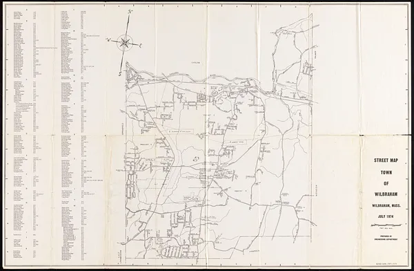 Street map of town of Wilbraham, Mass.