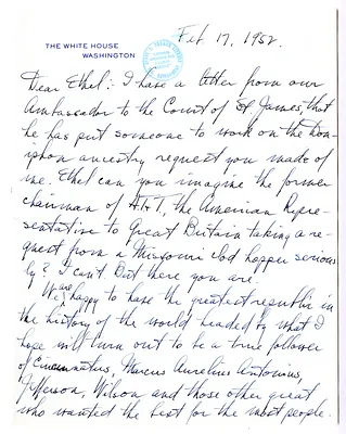 Letter from Harry S. Truman to Mary Ethel Noland