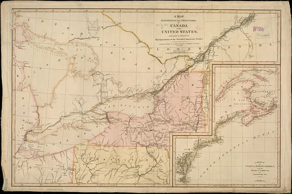 A Map exhibiting the frontiers of Canada and the United States