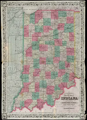 Colton's map of the state of Indiana