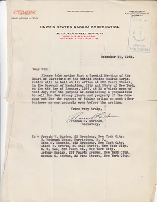 Letters Received to Joseph W. Burden, W. Redmond Corss, Dean S. Edmonds, Allen W. Evarts, C.B. Lee, Arthur Roeder [A. Roeder], Herman C. Schwab, December 30, 1926