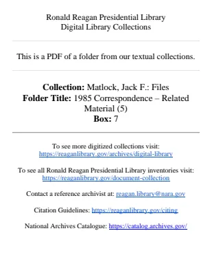 1985 Correspondence – Related Material (5)