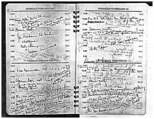 Lyndon Johnson's 1947 Desk Diary, beginning 2/24/1947