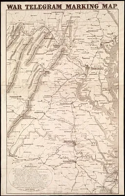 War telegram marking map