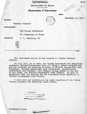 Memorandum of Conversation Between Secretary of State Dean Acheson and the Ambassador of France