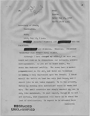 Winston Churchill to Franklin D. Roosevelt