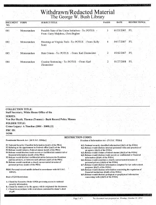 Crime Legacy: A Timeline (2001 - 2008) [2]