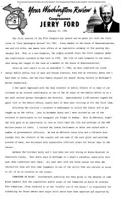 Ford Newsletter, Jan.-Apr. 1961