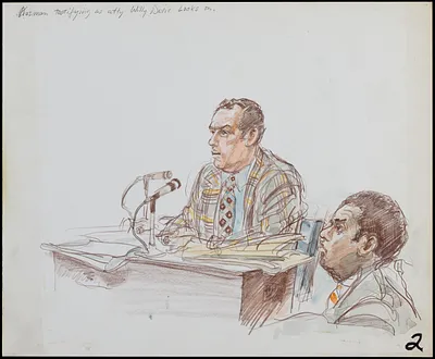 Kusman testifying as Willy Davis looks on