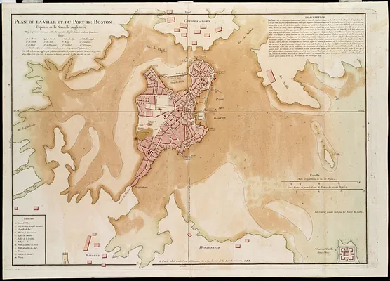 Plan de la ville et du port de Boston