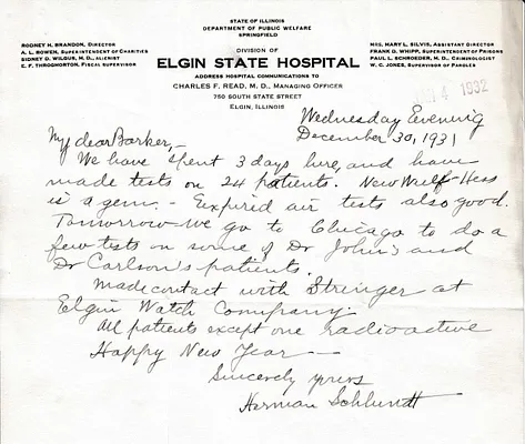 Letters Received to Barker [H.H. Barker], December 30, 1931