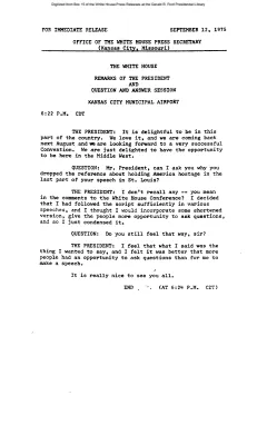 Remarks of the President and Question and Answer Session, Kansas City Municipal Airport [Ford Speech or Statement]
