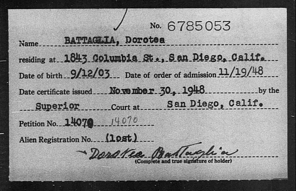 Battaglia, Dorotea - 1948