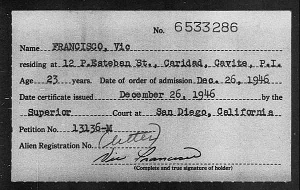 Francisco, Vic - 1946