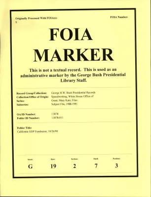 California GOP Fundraiser 10/26/90 [OA 4424]