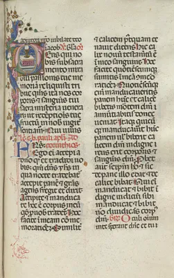 Missale: Fol. 225: Chalice with Host