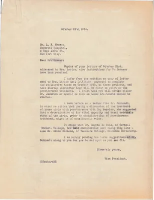 Letters Sent to L.F. Craver [Lloyd F. Craver], October 27, 1930