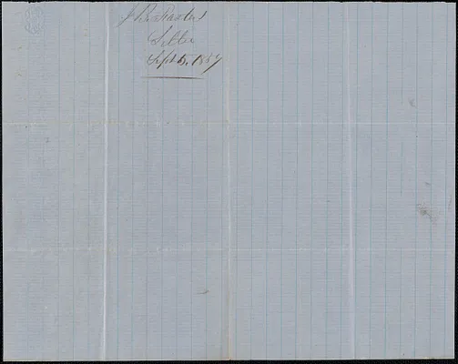 J. B. Foster to W. A. Harrington, 5 September 1857