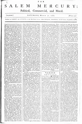 The Salem Mercury: Political, Commercial, and Moral