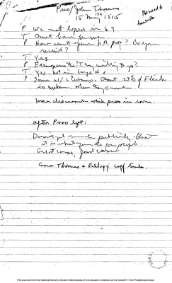 May 15, 1974 - Nixon, John Thomas (handwritten notes only, no memcon)