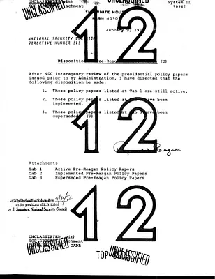 NSDD 323 Disposition of Pre-Reagan Policy Papers