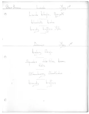 Blair House Lunch and Dinner Menu
