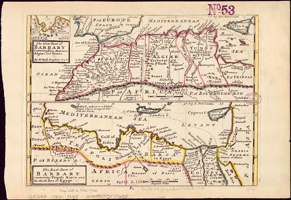 The west part of Barbary containing Fez, Marocco, Algiers and Tunis /