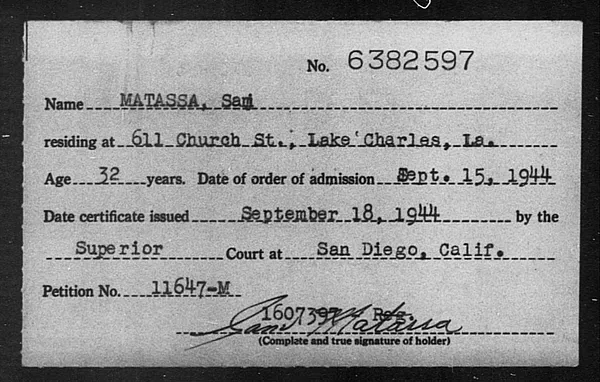 Matassa, Sam - 1944